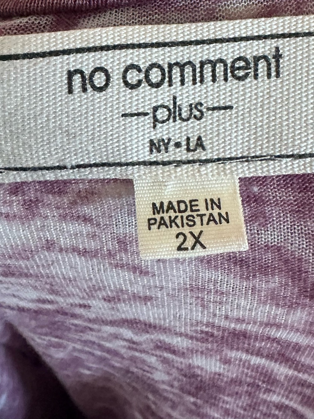 no comment Ny La Purple Long Sleeved Pull On Varsity Style Tee / T Shirt Top. - Picture 7 of 8